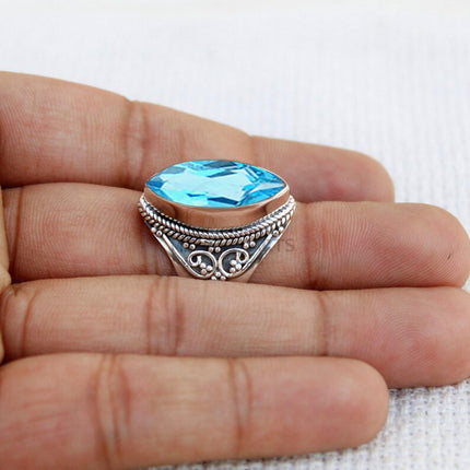 Solid 925 Sterling Silver Ring For Women & Girls, Mystic Quartz Ring Gemstone Unique Handcrafted Ring