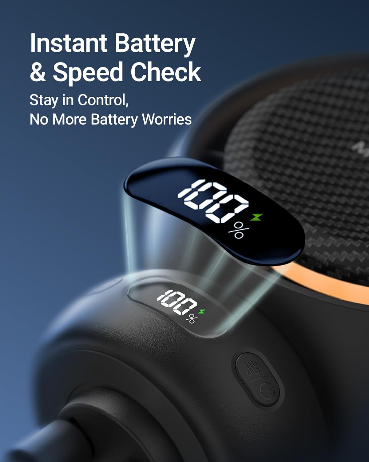 Portable Stroller Fan with 5 Speeds, 70° Oscillation, USB-C Rechargeable Battery, LED Display & Soothing - photo 5