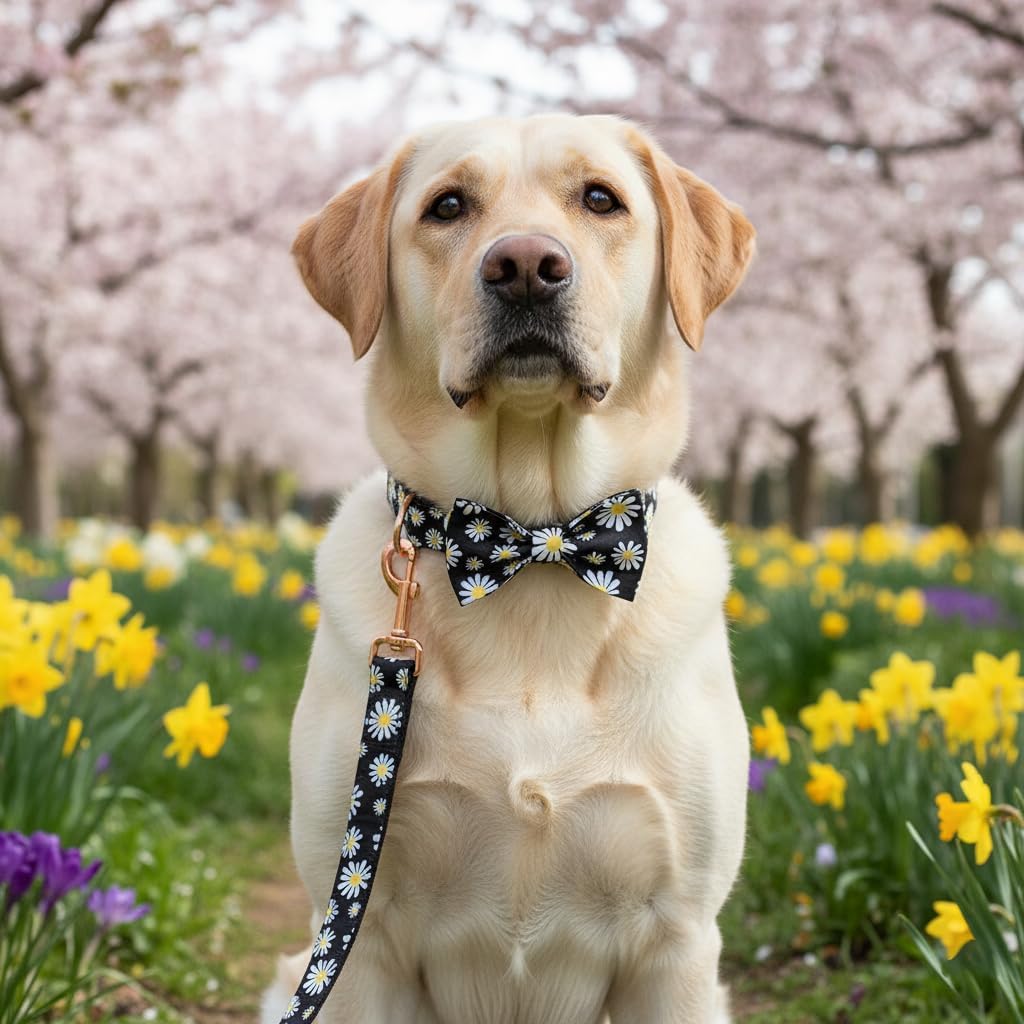 Personalized Dog Collar Daisy Print with Name & Phone Number - photo 4