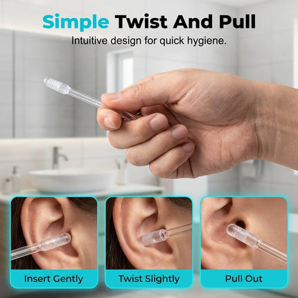 Reusable Sticky Ear Cleaning Stick, 2026 Upgraded 24 Pcs Ear Wax Removal Tools, Earwax Adhesive Swabs for Adults, Home (Light Blue, Small - 24 pcs)