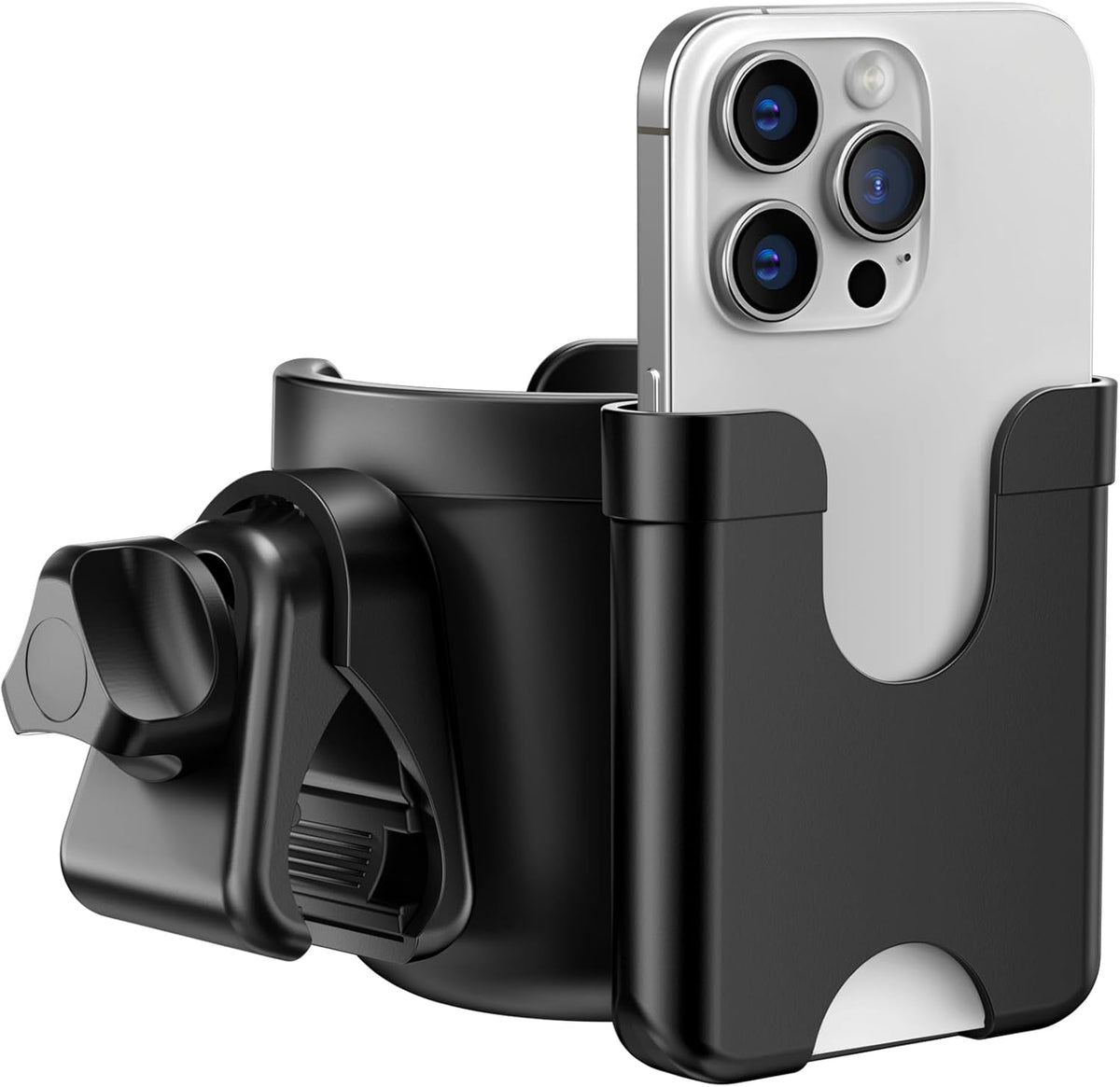 Cup Holder for Walker: Stroller Cup Holder Attachment with Phone Holder, Wheelchair/Stroller Accessories for Rollator