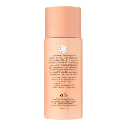 Naturium Multi-Bright Milky Toner, Exfoliating Skincare for Face with Azelaic Acid, 120 mL / 4 fl oz