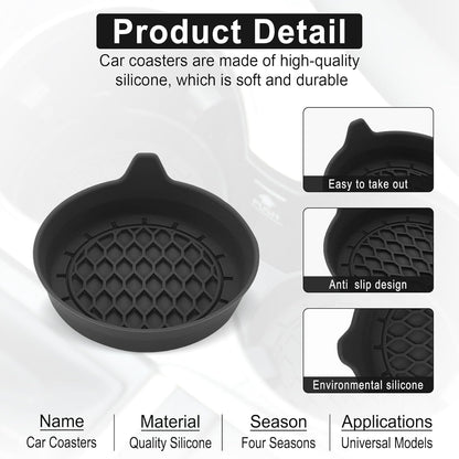 Car Cup Holder Coaster, Silicone Cup Holder Insert, Universal Non-Slip Cup Holders, Car Accessories - photo 2
