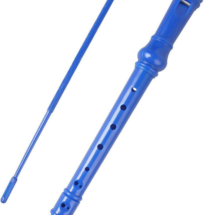 Blue German Style Soprano Recorder in C Key