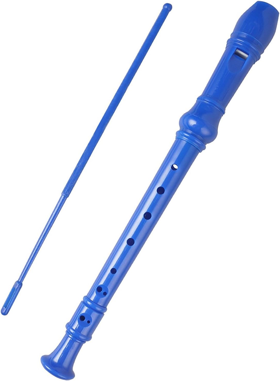 Blue German Style Soprano Recorder in C Key - photo 4