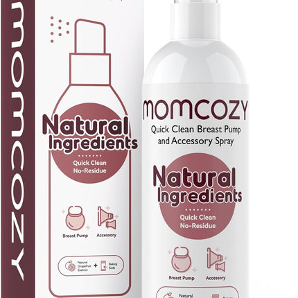 Momcozy Breast Pump Cleaning Spray, Effective Milk Fat Removal & Purely Clean, Natural Grapefruit Scent, Pump Spray for Breast Pump or Accessories, and other Baby Products（Not a Lubricant）, 8.5 Fl Oz