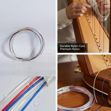 Premium Nylon Harp Replacement Strings, 36 String Set, Multi-color