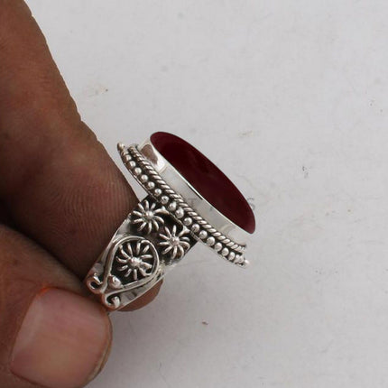 Solid 925 Sterling Silver Ring For Women & Men, Natural Blue Copper Turquoise Ring Gemstone Unique Handcrafted Ring