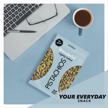Wonderful Pistachios No Shells, Lightly Salted Nuts, 6 Ounce Resealable Bag, Protein Snacks, Gluten Free, Healthy Snack (Packaging May Vary)