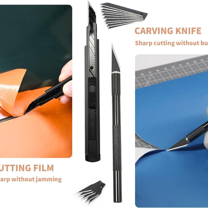 Vinyl Wrap Tool Window Tinting Kit with Heat Gun 16FT Cord,Sponge Roller,Magnet Holder,Vinyl Tucking Tool,Tint Squeegee, Film Cutter for Car Wrapping, Graphics and Decal Installation