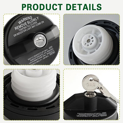 Locking Gas Cap, Car Fuel Tank Cap with Key Compatible with Most Vehicles, Lock Fuel Cover Accessories Replaces OEM# 10504 77300-47020