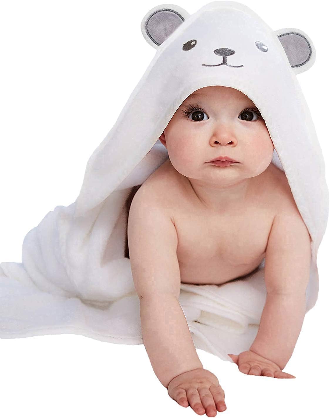 Bear Ear Hooded Baby Towel, Rayon Made from Bamboo, 30 x 30 Inch