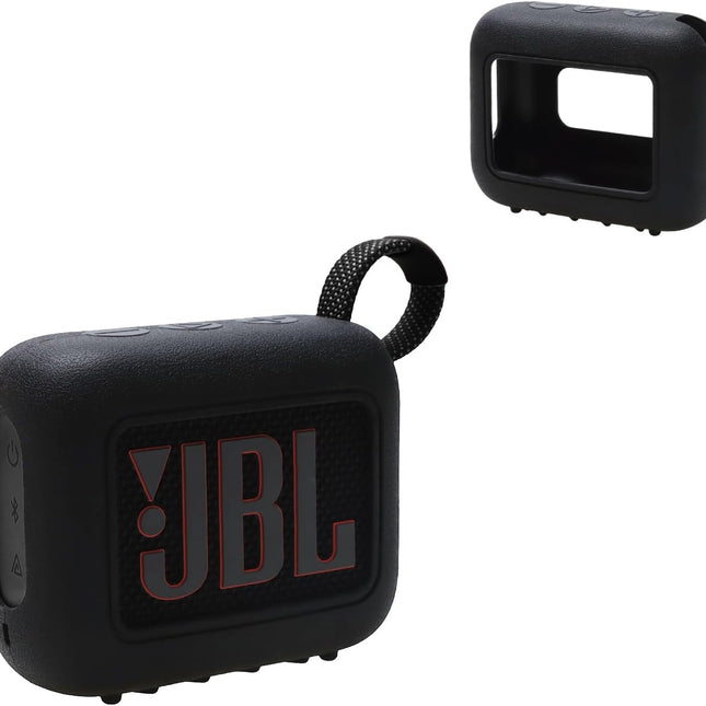 Cover Case Compatible with JBL GO 4 Speaker, Soft Silicone Cover Case for JBL GO 4 Speaker, Black