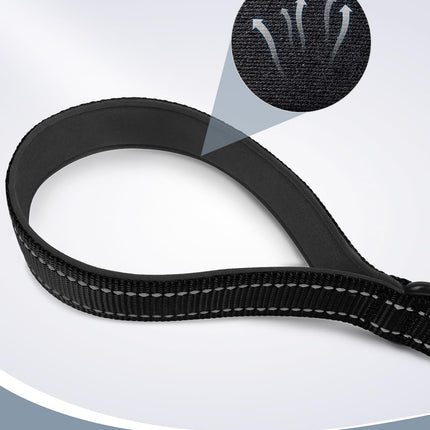 Short Dog Leash for Close Control & Training, 18", Black