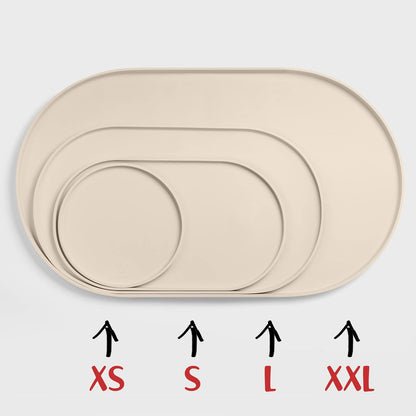 Dog Food Mat - Waterproof Silicone Feeding Mat for Food and Water Bowls, Small, White Sand - photo 3