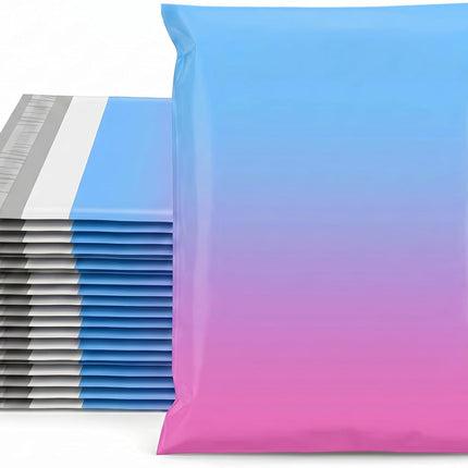 Metronic Cute Poly Mailers 10x13" 50pc Small Shipping Bags, Strong Adhesive Mailers Poly Bags for Business, Waterproof Mailing Envelopes for Packing Shipping Clothes Gifts, Gradient BluePink