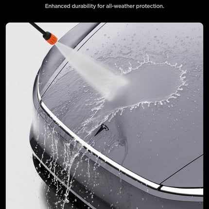 Spigen Front Emblem Badge Hood Ornament (Car Wash Safe, Ultra-Strong Adhesion Logo) Designed for 2025, 2026 Tesla Model Y Premium & Performance