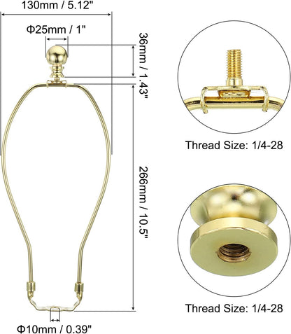 10.5 Inch Gold Tone Lamp Harp Kit with Finial, 2 Set - photo 2