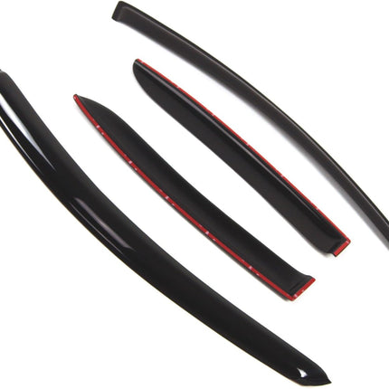TuningPros Outside Mount Window Vent Visors Rain Guards Compatible with Mazda Mazda3 Sedan 2010-2013 | Side Window Wind Deflectors Rain Shields | Black Tinted, 4 Pcs Set, BGWV-305
