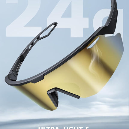 Lamicall 24g Polarized Sports Sunglasses for Men Women - UV400 Protection Sun Glasses Gifts for Running Cycling Baseball