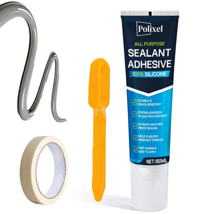 Gray RTV Silicone Sealant Adhesive – 100% Waterproof Caulk for Bathroom, Kitchen, Automotive, Windows & Plumbing Shrink & Crack Proof, Flexible, Strong Adhesion – 5oz / 150g