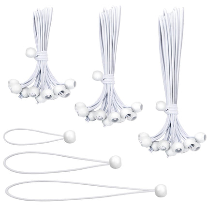 30PCS de Cuerdas Bungee de Bola en 3 Tamaños, 6, 9, 11 Inch Bolas Bungee para Lona y Toldo, Cuerda de Amarre Heavy Duty para Refugio, Gazebo, Camping, Tienda, Carga, Sujeción de Cables y Mangueras (Tamaño de Bola 1 inch)
