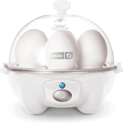 Dash Rapid Egg Cooker - Boiler, Poacher & Steamer - Includes Measuring & Recipe Guide - Dishwasher Safe - Holds 7 Eggs, White