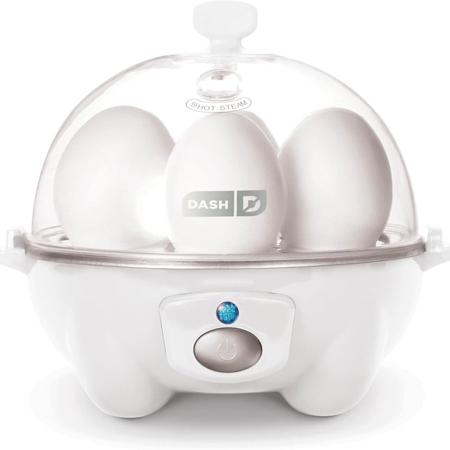 Dash Rapid Egg Cooker - Boiler, Poacher & Steamer - Includes Measuring & Recipe Guide - Dishwasher Safe - Holds 7 Eggs, White