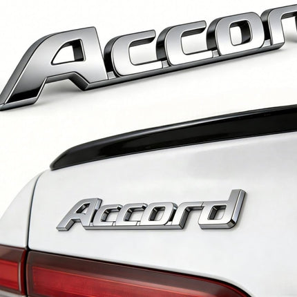 3D Emblem Replacement for Accord Parts Car Trunk Rear Door Badge Decal (B Silver)