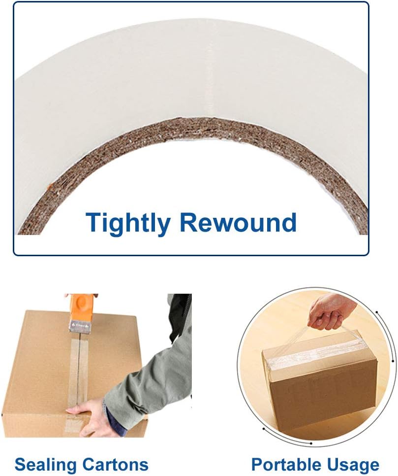 Heavy Duty Packing Tape 6 Rolls, Total 360Y, Clear, 2.7 mil, 1.88 inch x 60 Yards, Ultra Strong, Refill - photo 3