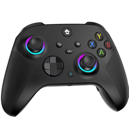YUYIU 2.4GHz Controller with 7 Colors RGB Light for Xbox Controller, Xbox One Series X|S,Consoles,Steam PC Windows, with 1000mAh Battery/Dual Vib-ration/Turbo/Programmable, 3.5mm Audio Jack (BLACK)
