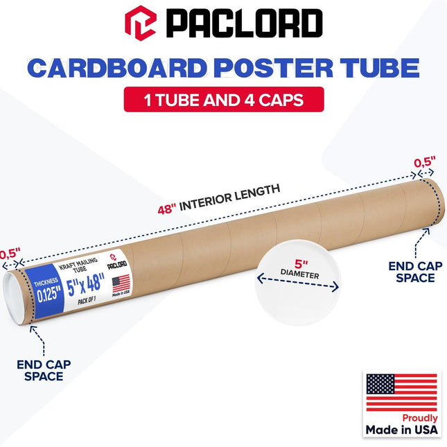5 x 48 in Reinforced Kraft Paper Mailing Tube