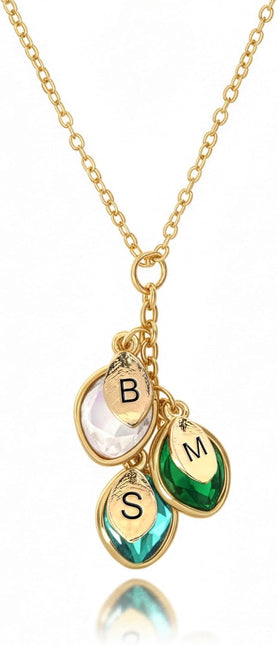 Birthstone Necklace for Mom Grandma