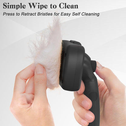 Self Cleaning Slicker Brush for Dogs & Cats - Skin Friendly Deshedding and Grooming Brush for Haired - photo 3