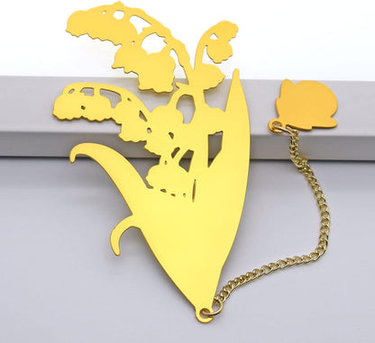 Metal Lily of the Valley Bookmark with Greeting Card & Gift Box - photo 3