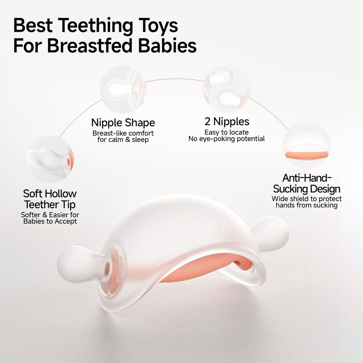 No-Drop Silicone Baby Teether for 3-6 Months - photo 3