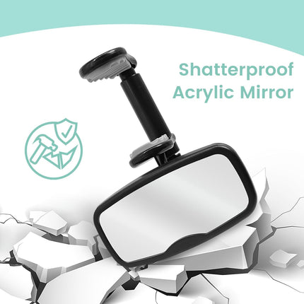 Clip Baby Car Mirror – Rear Facing Car Mirror for Baby, Over-the-Mirror Design, Shatterproof Glass, 360° - photo 4