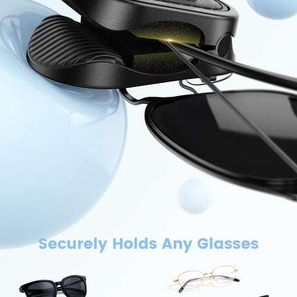 Lamicall Sunglass Holder for Car Visor - [1s One-Hand Access] [Never Fall Secure] Car Sunglass Holder, Anti-Scratch Glasses Visor Clip for All Cars, Non-Slip Car Accessories for Men & Women