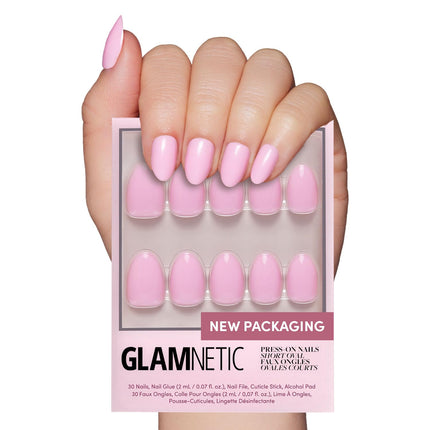 Press On Nails, Short Oval Magnetic, Fake Nails 30pc Nail Kit