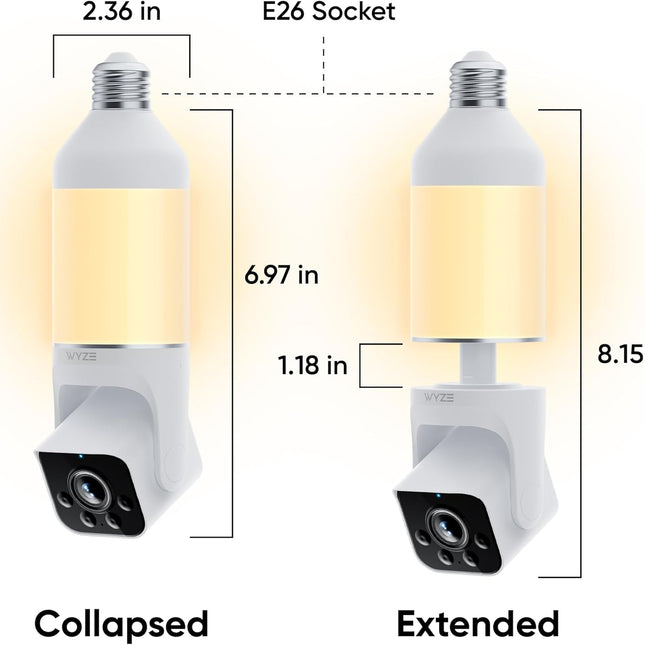 Bulb Cam Security Camera, 2K HD Outdoor Light Bulb Camera, Color Night Vision, Dimmable LED Bulb, Motion - photo 2