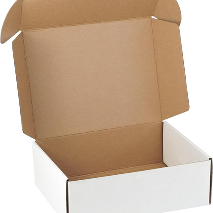 12"x9"x4" Shipping Boxes Set of 5, White Corrugated Cardboard Box Literature Mailer