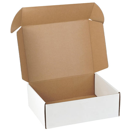 12"x9"x3" Shipping Boxes Set of 5, White Corrugated Cardboard Box Literature Mailer