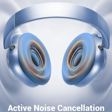 Wentronic Y01 Wireless Noise Canceling Headphones Bluetooth 5.3 Over Ear Headphones with Microphone, Hi-Res Audio, 48H Playtime, Foldable Comfortable Earpads,Compatible with iOS,Android,PC, Blue