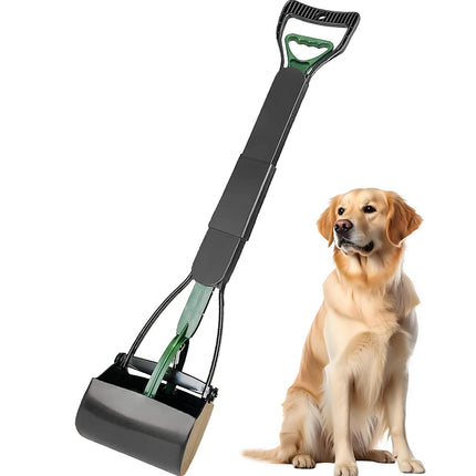 32“ Tall Pooper Scooper, Large Pooper Scooper for Dogs Heavy Duty, Dog Pooper Scooper with Long Handle & High Strength Durable Spring, Foldable Dog Poop Pick Up