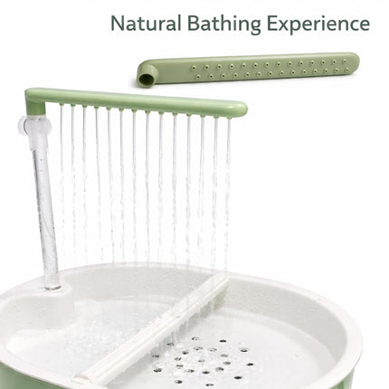 Indoor Bird Bath Fountain, Dual Rainfall Parrot Shower with Anti-Clog Pump & Filter Sponge, Adjustable Water Flow, Natural Beech Wood Perch, Bird Shower Spa for Parakeet, Cockatiel, Lovebird