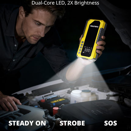 Car Battery Jump Starter with Air Compressor, 4500A Portable Car Jump Starter (All Gas /12L Diesel) with 190PSI Auto-Shutoff Tire Inflator, [2026 NEW Model] 12V Jump Box with LCD Display