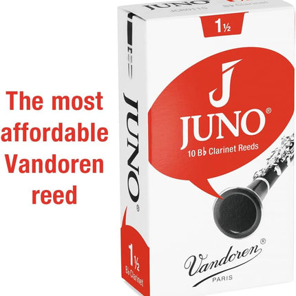 Vandoren JUNO Bb Clarinet Reeds, Strength 1.5, Box of 10, JCR0115