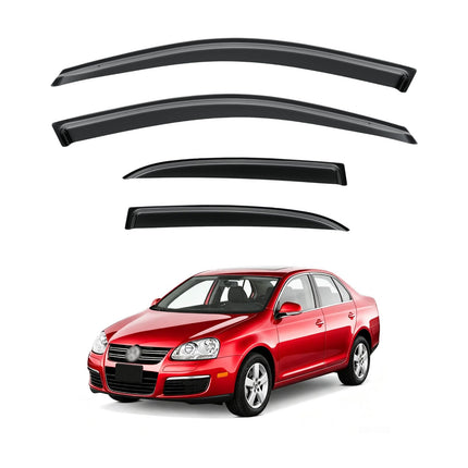 Window Visor for Jeep Cherokee 1984-2001 (Excludes Limited Model), Out-Channel Rain Guards Shields Vent Deflector Shade Wind Dark Smoke, Tape-On Outside-Mount, 4PCS