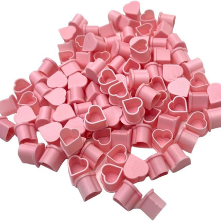 Heart Shaped Tattoo Ink Cups Medium #13 100pcs Plastic Disposable Tattoo Ink Cups For Tattoo Permanent Makeup Container Cap Tattoo Accessory,Tattoo Ink,Tattoo Supplies,Tattoo Kits (PINK)