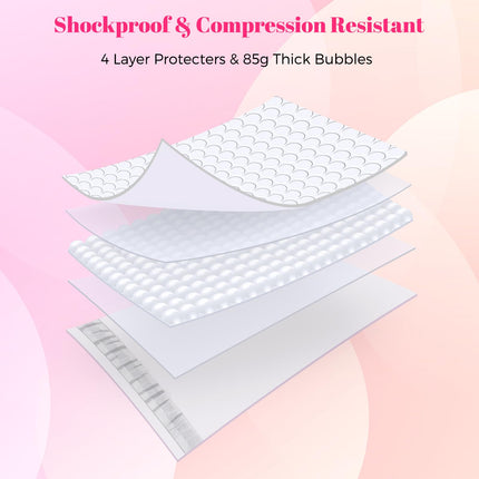 Bubble Mailers 10x13" Padded Envelopes White 40 Pack Waterproof